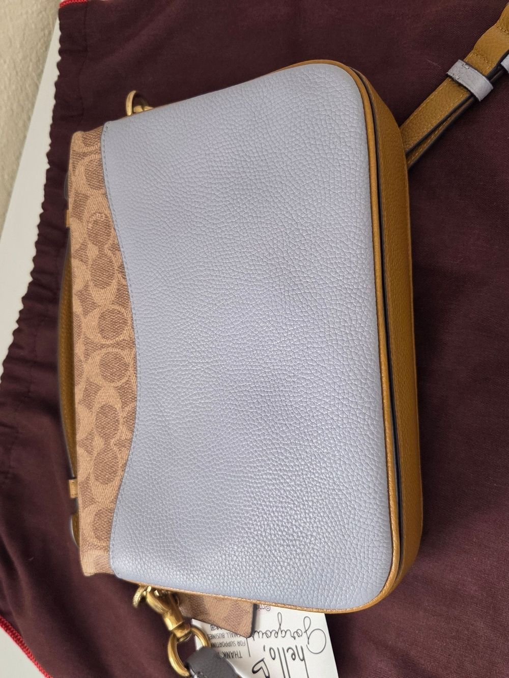 Coach Cassie Crossbody In Signature Blocking Blue/Tan - Picture 5 of 12